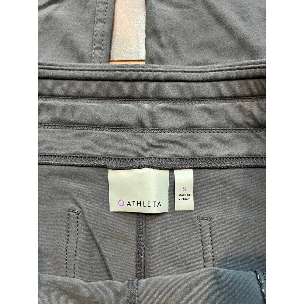 Athleta Active Casaul Slouchy Stretch Straight Leg Zipper Wasit Tie Pants Size S - Picture 2 of 8